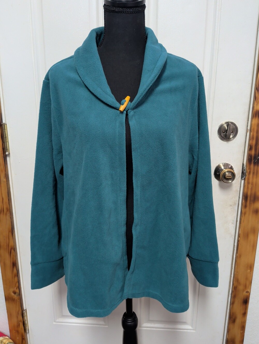 Anthony Richards Fleece Open Front Cardigan Green OS